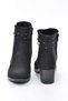 Goldstep Grayzer Leather Thick Heel Beaded Buckle Women's Boots - 5