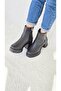 Melinta Thick Heeled Women's Zippered Black Short Boots