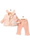 Winter Rabbit Embroidered, 3-Piece Inflatable Vest Plush, Welsoft Lined, Thick 3 Thread Baby Girl Set - 8