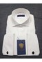 Men's Shirt Cream Ata Collar Double Cuff. Tuxedo, Suit, Groom's Outfit, Slim Fit with Lycra. - 2