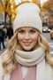 Women's Mohair Wool 2-Piece Scarf Beanie Set Thick Ribbed Knitwear Winter Set - 8