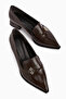 Jaklin Brown Pointed Toe Low Heel Women's Shoes - 3