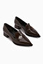 Jaklin Brown Pointed Toe Low Heel Women's Shoes