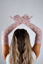 Elegant Ruched Elbow Length Long Evening Gloves Engagement Henna Wedding Nikah Accessory
