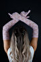 Elegant Ruched Elbow Length Long Evening Gloves Engagement Henna Wedding Nikah Accessory - 3