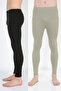 |   Super 2-Pack Military Green and Black Thermal Winter Men's Leggings - 4