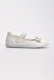 Off-White Non-Slip Sole Holiday Children's Ballerinas - 5