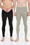 | |   Cotton Winter 2 Colors Thermal Men Leggings Military Green and Black - 4