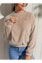Women's Clothing for Autumn and Winter, Crew Neck Plush, Comfortable Long Sleeves, Sweatshirt
