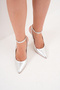 Gumuş10.5 cm Winding Belt Pointed Toe Stiletto Thin Heels Women's Shoes - 4