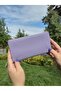 Genuine Leather Women's Wallet with Phone Compartment Purple 1055 - 7