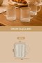 3 Pcs Heat Resistant Borosilicate Glass Coffee Tea Cups with Striped Handle - 200ml Glass Tea Cup - 2