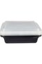 Disposable Microwaveable Rectangular Black Base, Meal Prep Container with Clear Lid. (5, Bla - 2