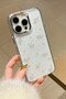 iPhone 11 Case Snake Pattern Glitter Transparent Case Silver Camera Protruding Shiny Cover - 2