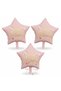 İstoç Happy Birthday Written Pink Color Star Foil Balloon 3 Pieces