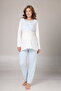 Winter Self-Patterned Lace Detailed Maternity Pajama Set with Dressing Gown - 4