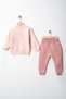 Baby Bear Printed and Süzene Embroidered Shardon 3-Ply Winter Fabric Top and Bottom 2-Piece Set - 3