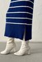 Women's Navy Blue Striped Long Sleeve Knit Dress (New Color) - 4