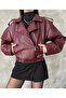 FAUX LEATHER CROPPED BIKER JACKET - 2