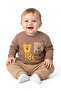 Tiger Printed, Long Sleeve Cotton 2-Piece Winter Baby Boy Set, 2 Thread Count, Ribbed