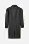 Men's Anthracite Jacquard Wool Blend Long Cashmere Coat - 7