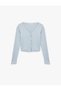 V-Neck Buttoned Ruffled Camisole Viscose Blended Long Sleeve T-Shirt - 3