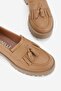 Women's Taba Genuine Natural Leather Size 36-41 Tassel-Decorated Loafer Shoes - 3