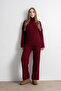 Knitted Patterned Oversize Women's Knitwear Trousers - Sweater Set - 8
