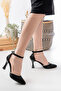 Women's Ankle Strap Satin Fabric Heeled Shoes - 3