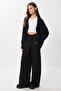 Zippered Cardigan Pants Knitwear Set Lan0077 Black - 2