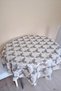 Transparent Oil-Cloth Coating Lace Look Round Table Cloth -137 cm Diameter -Cream Color-Yoncsyh - 2