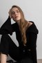 Women's Double Zipper Ribbed Knit Cardigan - Black - 2
