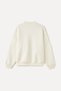 Women's Ecru Crew Neck Oversize Sweatshirt - 5