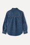 Women's Indigo Embroidered Long Sleeve Jean Shirt - 7