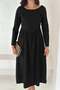 Women's Long Sleeve Back Detailed Basic Dress Dpk4311
