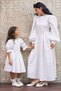 White Seersucker Mother-Daughter Dress Combination (Sold as Single)