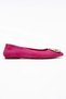 Torselel Women's Genuine Leather Stone Detailed Ballet Flats Fuchsia Suede Color-Match Leather Lining - 5
