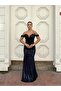 Trend Band Kol Velvet Fish Dress Dark Blue 583198