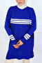 Striped Detailed Mercerized Tunic K5020 Cobalt Blue - 3
