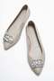 Aaron Women's Genuine Leather Ballet Flats Gray Color-Match Leather Lining - 7