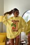 Women's Oversize Sweatshirt Dress Grinch Mode Printed Yellow – Crew Neck, 3 Thread Fleece