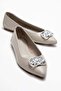 Aaron Women's Genuine Leather Ballet Flats Gray Color-Match Leather Lining