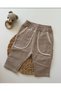 Baby Girl/Child Brown Linen Trousers with Embroidery Detail