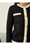 Women's Stripe Detailed Pearl Buttoned Pants Bottom Top Set - 5