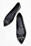 Aaron Women's Genuine Leather Ballet Flats Black Color-Match Leather Lining - 7