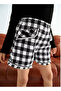 Girl's Checkered Shorts - Black