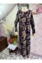 Long Sleeve Printed Pocket Long Women's Dress