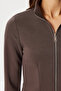 Zippered Soft Modal Sweatshirt Lub0262 Brown - 4