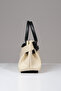 Women's Kosta Leather Shopper Bag Straw-Black - 3