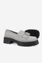 Women's Gray Suede Genuine Natural Leather Size 36-41 Tassle Heel Loafer Shoes - 3